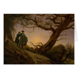 Zwei Männer, die den Mond erwägen