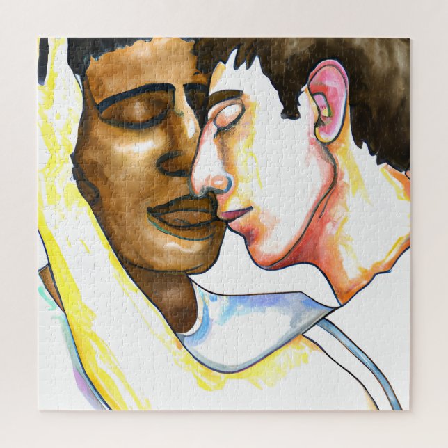 Zwei Männer, die sich für LGBTQ in Liebe einsetzen (Vertikal)