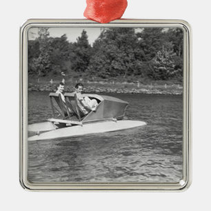 Zwei Männer Silbernes Ornament