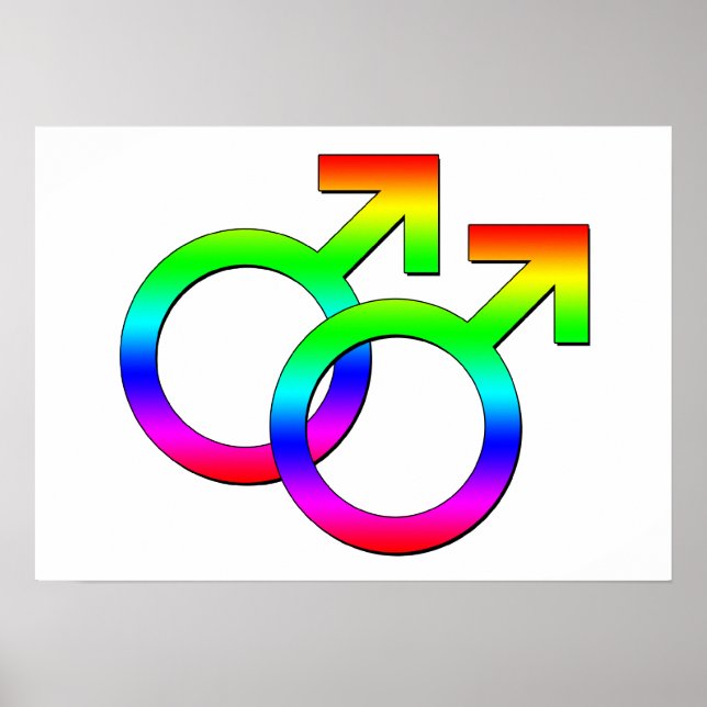 Zwei männliche Zeichen Poster (Vorne)