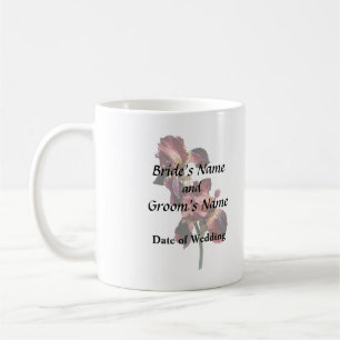 Zwei Maroon und Gelbe Ire Kaffeetasse