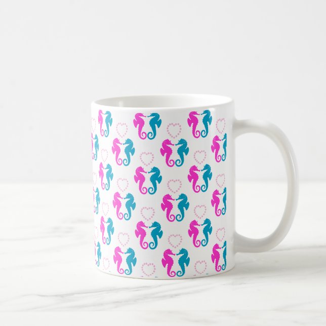 Zwei Meerpferde in der Liebe Kaffeetasse (Rechts)