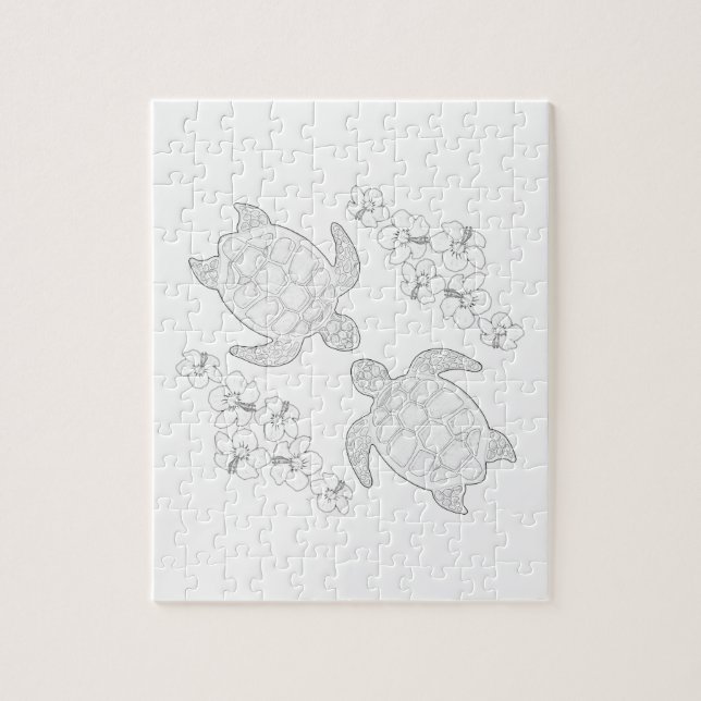 Zwei Meerschildkröten - Puzzle für Erwachsene (Vertikal)