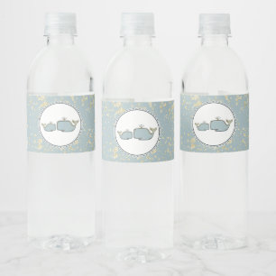 Zwei Meerwale Blau & Gold Boutique-Baby-Party