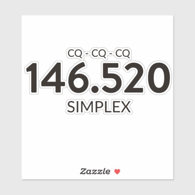 Zwei Meter Simplex Ham Funkfrequenz Aufkleber (Blatt)