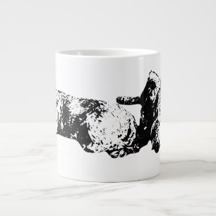 Zwei Mini-Schnauzer – Künstlerische Schwarz-Weiß-T Jumbo-Tasse