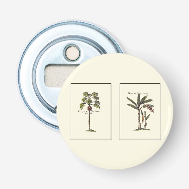 Zwei Miniaturpalmen Gerahmt Flaschenöffner (Vorderseite)