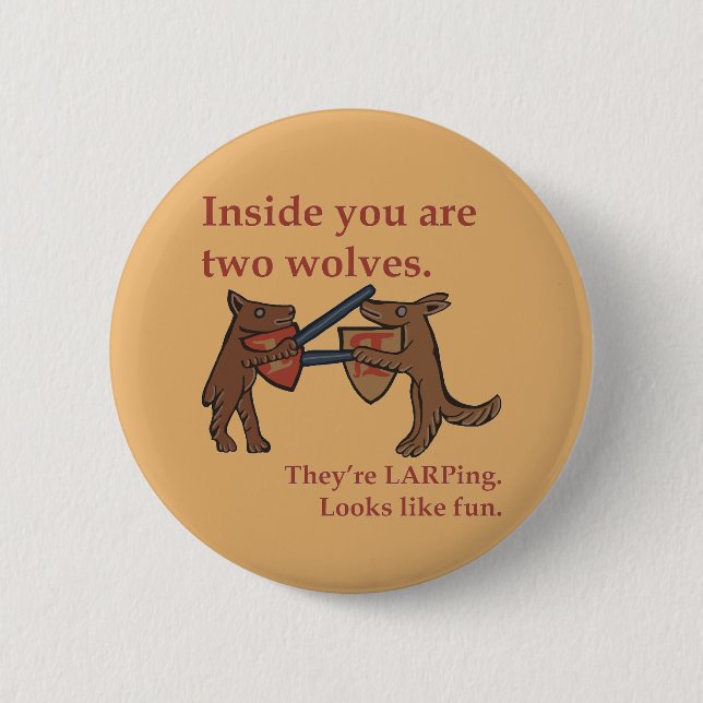 Zwei mittelalterliche Wolf-Tasten Button (Vorderseite)