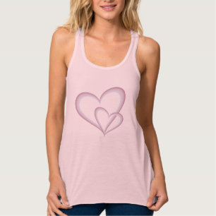 Zwei moderne rosa Herzen Abstrakte Kunst Tank Top