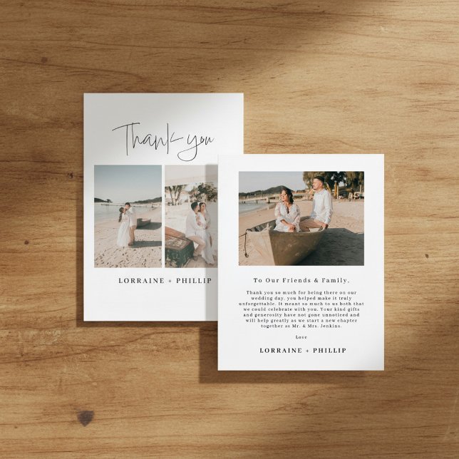 Zwei Momente decken moderne Foto Hochzeit danke (Dual Moments cover modern photo wedding thank you.)