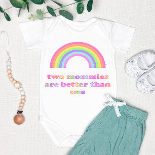 Zwei Momme sind besser als eins - Regenbogen Baby Strampler