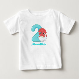 Zwei Monate niedlicher Dinosaurier Baby T - Shirt
