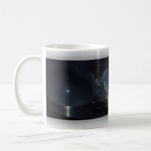 Zwei Monde felsige Küste mondhelle Nacht Paare Tas Kaffeetasse
