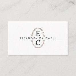 Zwei Monogram Logo-Rose Gold Oval White Visitenkarte