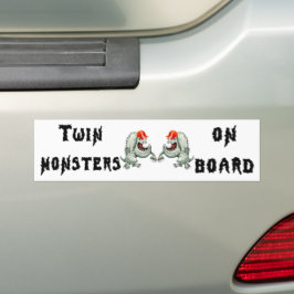 Zwei Monster an Bord - Zwei Monster springen mit d Autoaufkleber