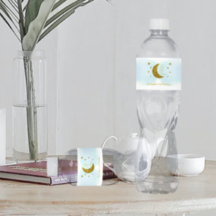Zwei "Moon 2. Birthday Water Flasche Label"
