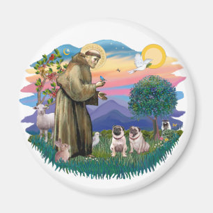 Zwei Möpse ( rehfarben) Magnet