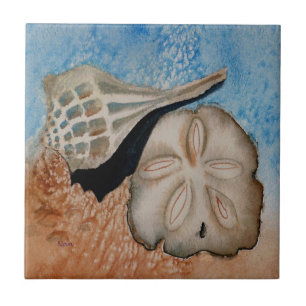 Zwei Muscheln vom Ocean Tile entfernt Fliese