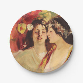 Zwei Muses of Spring (von Stefan Luchian) Pappteller