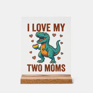Zwei Mütter Stolz Dinosaurier Vektor T-Shirt Desig Acrylschild