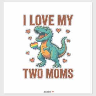 Zwei Mütter Stolz Dinosaurier Vektor T-Shirt Desig Aufkleber