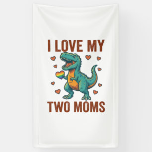 Zwei Mütter Stolz Dinosaurier Vektor T-Shirt Desig Banner