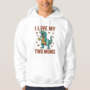Zwei Mütter Stolz Dinosaurier Vektor T-Shirt Desig Hoodie
