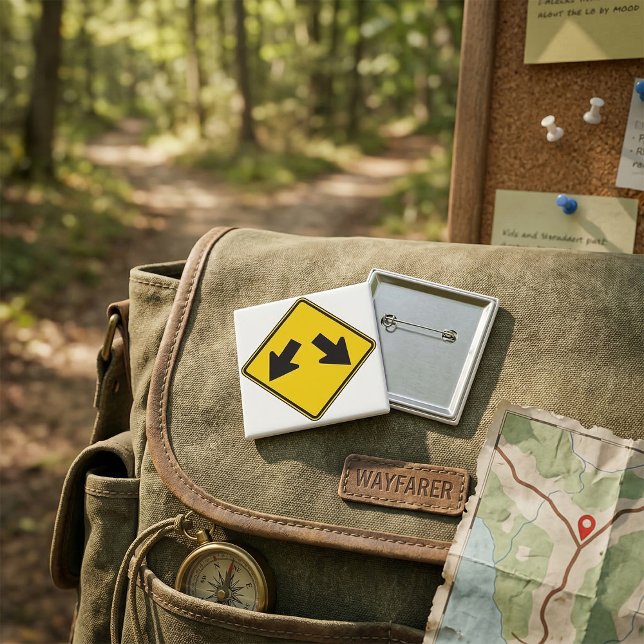 Zwei nach unten zeigende Pfeile Warnstraßenschild Button (Von Creator hochgeladen)