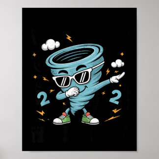 Zwei Nado Warnung Tornado 2. Geburtstag 2 Jahre al Poster