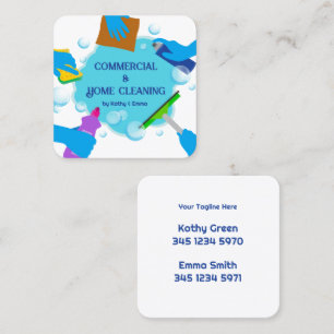 Zwei Namen für die Reinigung der Business Card Quadratische Visitenkarte