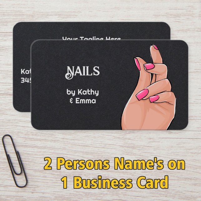 Zwei Namen Manicure Premium Visitenkarte (2 Names Manicure Premium Business Cards)