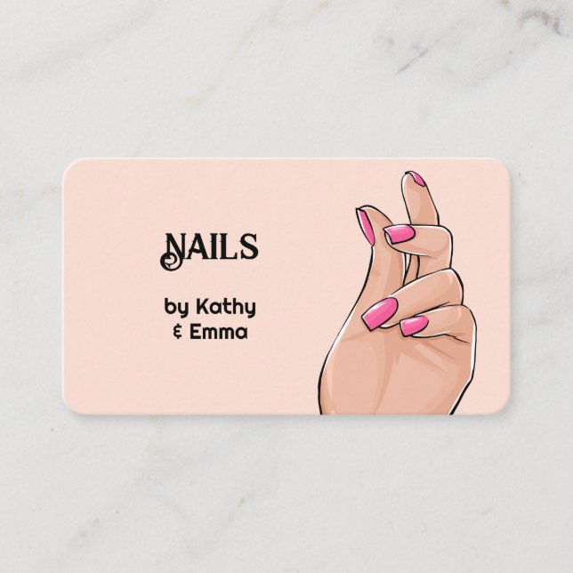 Zwei Namen Nail Tech Visitenkarte (Vorderseite)