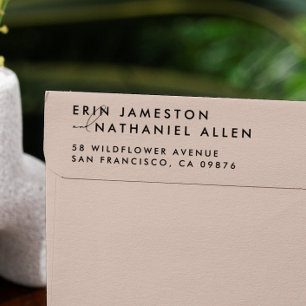 Zwei Namen & Schriftart Moderne Rücksendeadresse Gummistempel