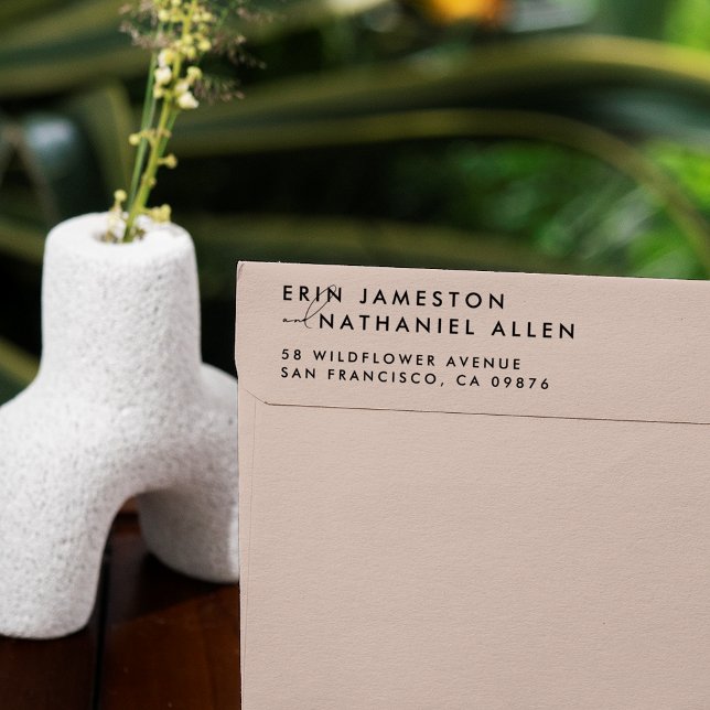 Zwei Namen und Handschrift Moderne Rücksendeadress Permastempel (Two Names & Handwriting Modern Return Address Self-inking Stamp)