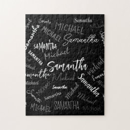 Zwei Namen, zwei Muster monogramm schwarz grau wei