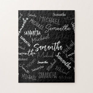 Zwei Namen, zwei Muster monogramm schwarz grau wei