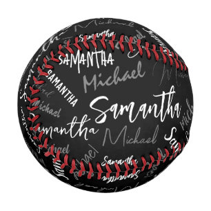 Zwei Namen, zwei Muster monogramm schwarz grau wei Baseball