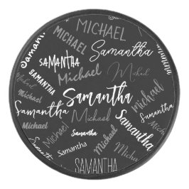 Zwei Namen, zwei Muster monogramm schwarz grau wei Eishockey Puck