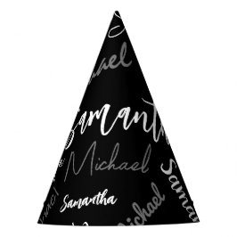 Zwei Namen, zwei Muster monogramm schwarz grau wei Partyhütchen