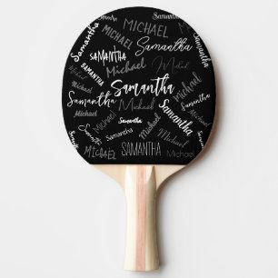 Zwei Namen, zwei Muster monogramm schwarz grau wei Tischtennis Schläger