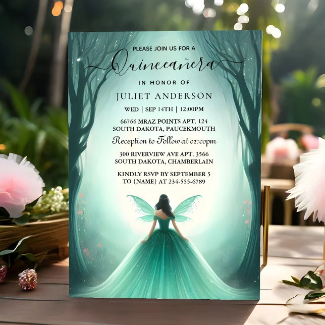 Zwei Naturbaum Hexenzauberwald Quinceanera Einladung (Von Creator hochgeladen)