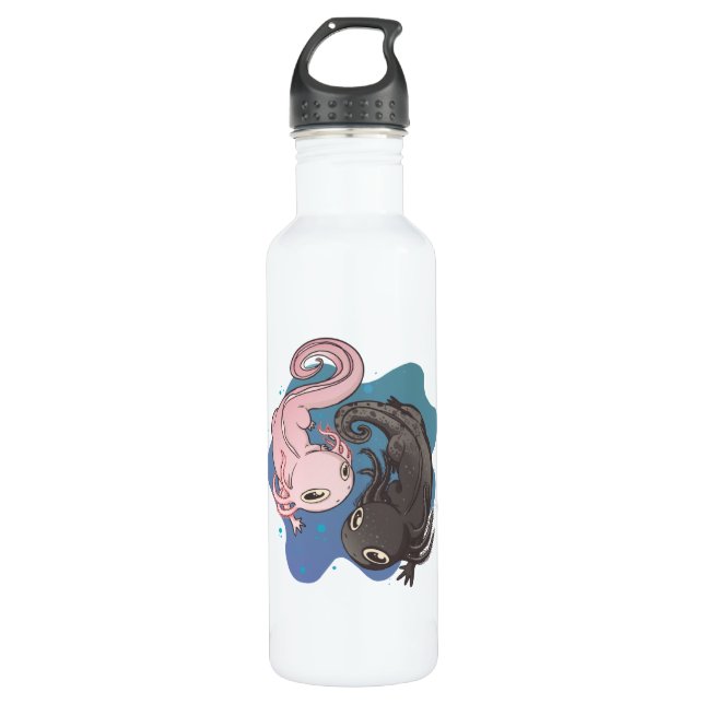Zwei Niedliche Axolotls-Tiere-Geschenke Edelstahlflasche (Vorderseite)