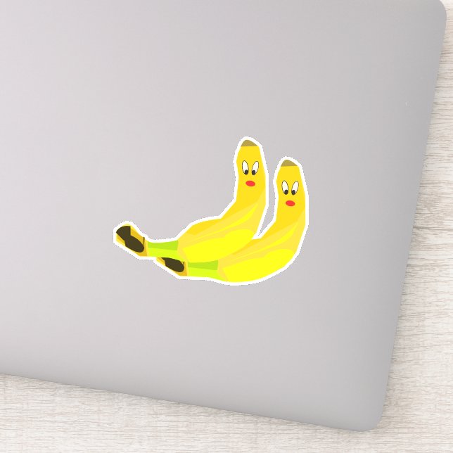 Zwei niedliche Bananenfiguren Aufkleber (Detail)