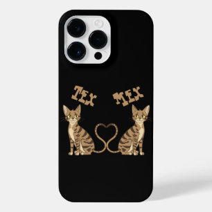 ZWEI NIEDLICHE BENGALISCHE KATZEN iPhone 14 PRO MAX HÜLLE