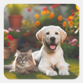 Zwei Niedliche Best Friend Aufkleber