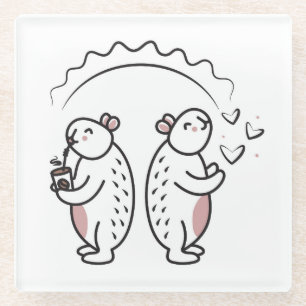 Zwei niedliche Capybaras Glasuntersetzer