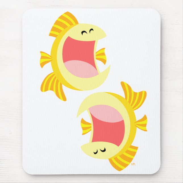 Zwei Niedliche Cartoon Fisch Mousepad (Vorne)