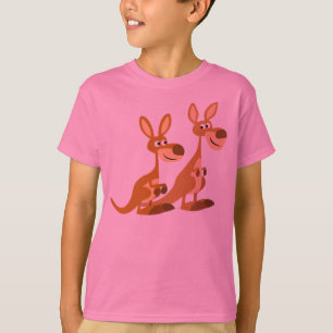 Zwei Niedliche Cartoon Kangaroos Children T - Shir T-Shirt