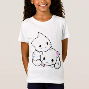 Zwei Niedliche Cartoon Kätzchen T - Shirt