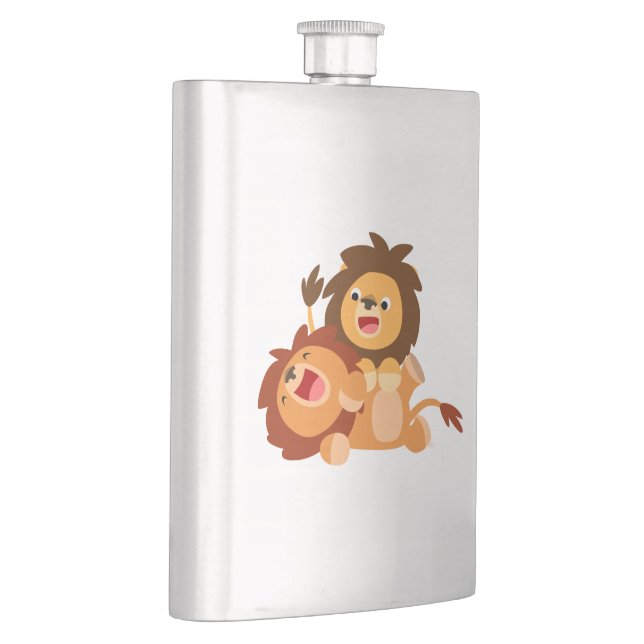 Zwei Niedliche Cartoon Lions Classic Flask Flachmann (Rechts)